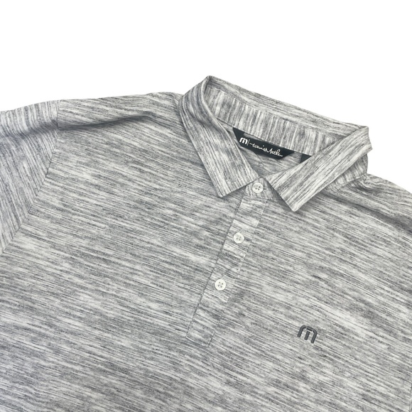 Travis Mathew Other - Travis Mathew Large Gray White Polo Short sleeve 1/4 Button Poly Cotton Blend